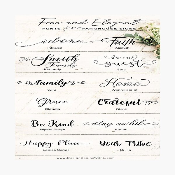 fonts handwriting Photographic Print