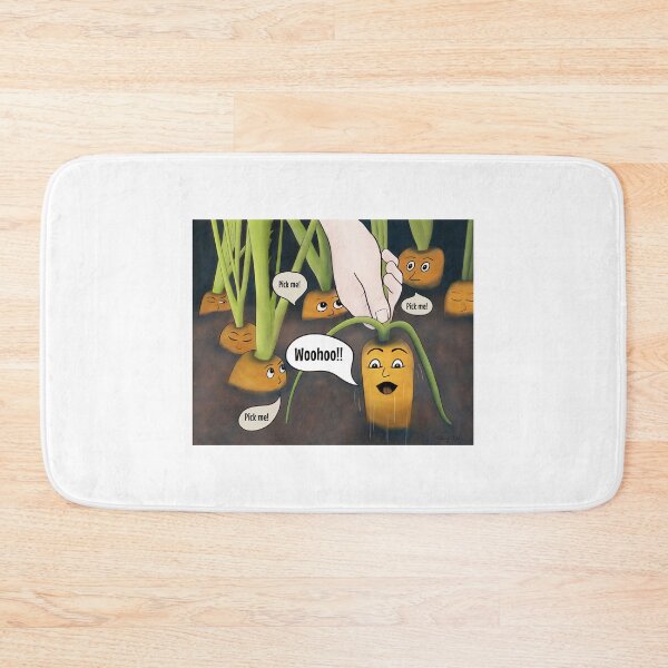 Item preview, Carrots Do Scream  – funny cartoon characters on white background designed and sold by Crystal Raymond.