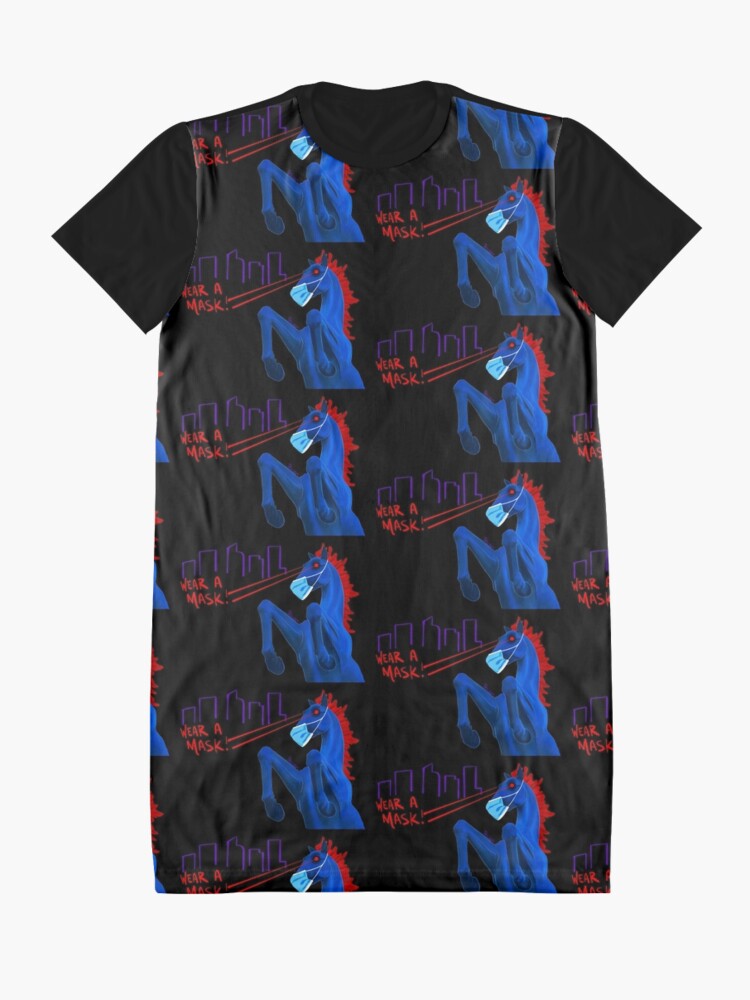 Alternate view of Blucifer Says Wear A Mask! Graphic T-Shirt Dress