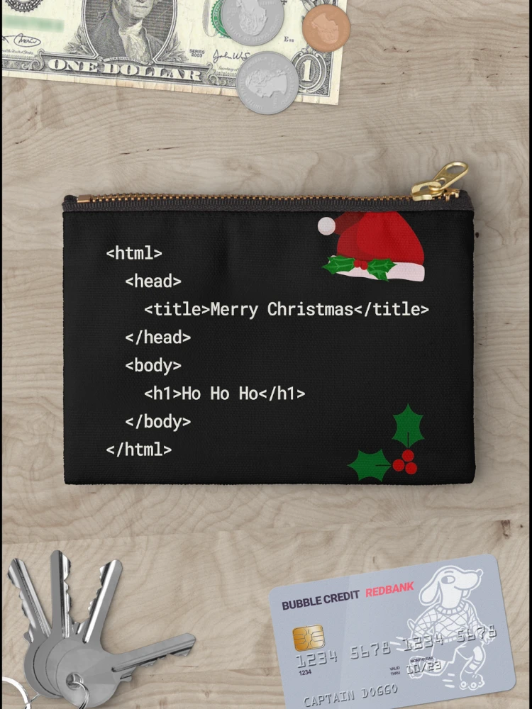 Thumbnail 3 of 4, Zipper Pouch, Christmas Code | Web Developer HTML designed and sold by GamerGetup.