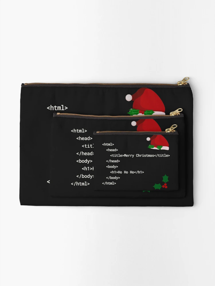 Thumbnail 2 of 4, Zipper Pouch, Christmas Code | Web Developer HTML designed and sold by GamerGetup.