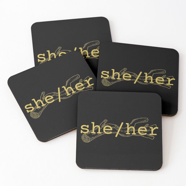 Item preview, She/her pronouns indicator - for allies or transgender friends! designed and sold by campfiredesigns.