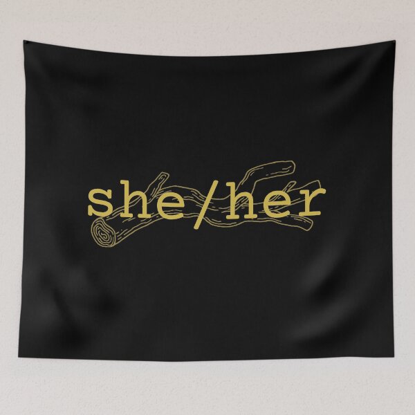 Item preview, She/her pronouns indicator - for allies or transgender friends! designed and sold by campfiredesigns.
