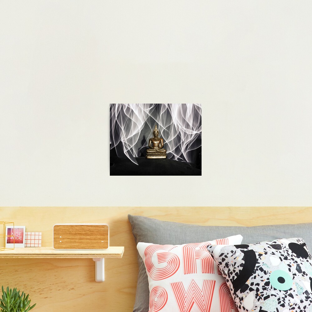 Buddha Statue with lights Photographic Print