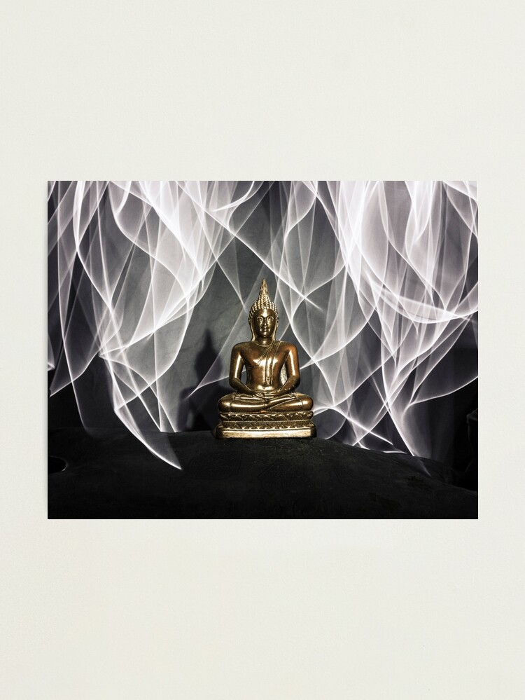 Alternate view of Buddha Statue with lights Photographic Print