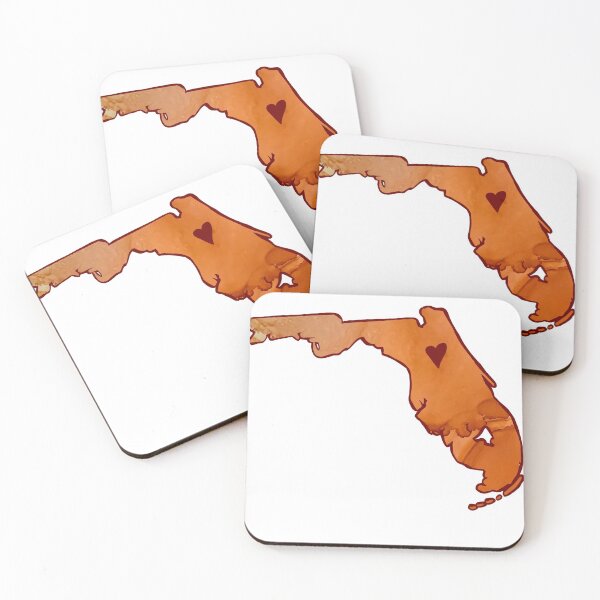 Item preview, Love Florida heart Orange: made from alcohol ink painting  designed and sold by herzart.