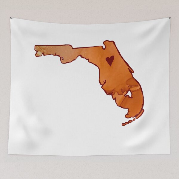 Item preview, Love Florida heart Orange: made from alcohol ink painting  designed and sold by herzart.