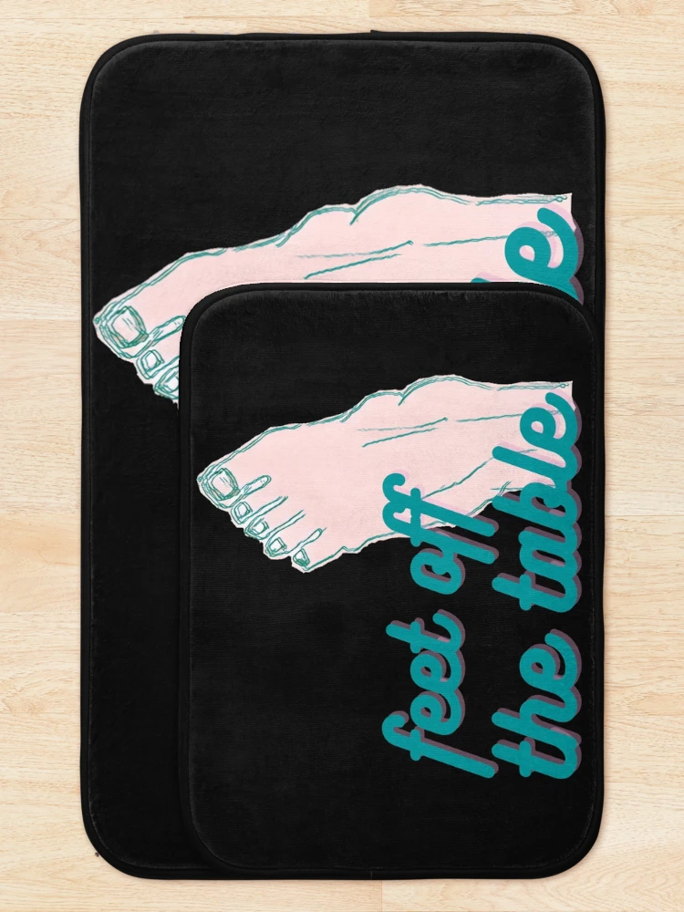 Thumbnail 5 of 6, Bath Mat, Feet Off The Table Funny designed and sold by DesignsofNote.