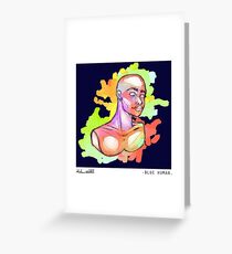 Blue Human Greeting Card