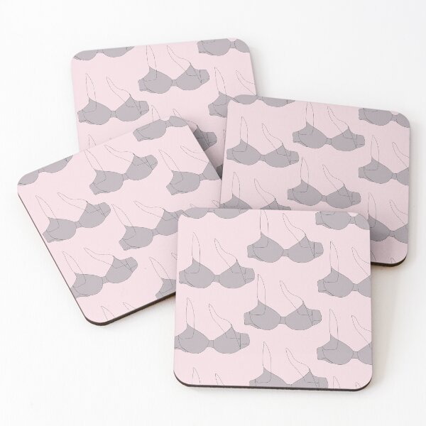 Artikelvorschau, Schwarze und rosa schwimmende BHs entworfen und verkauft von JDrewsDraws.