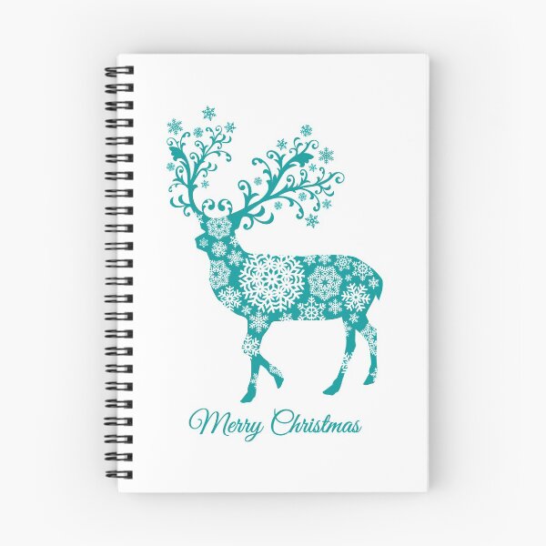 Item preview, Merry Christmas, teal Christmas deer with snowflakes  designed and sold by beakraus.