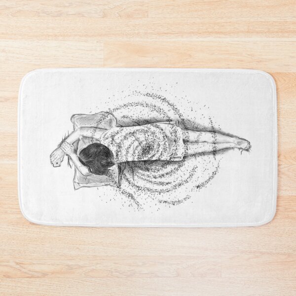 Item preview, Illustration of a girl lying and dreaming on a pillow under the stars designed and sold by iswenyi.