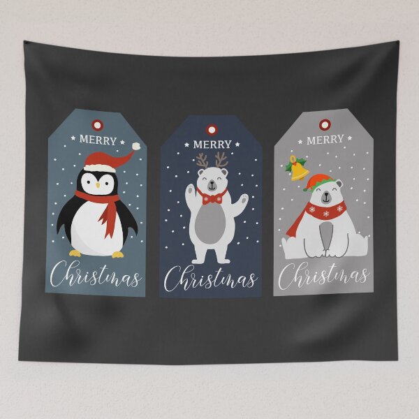 Item preview, Holiday greeting cards gift labels with cute animals designed and sold by Arch4Design.