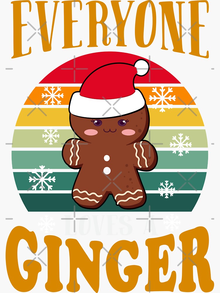 Everyone Loves A Ginger Dark Cookie Wearing Santa Hat Sticker For Sale By Niaartland Redbubble 7160