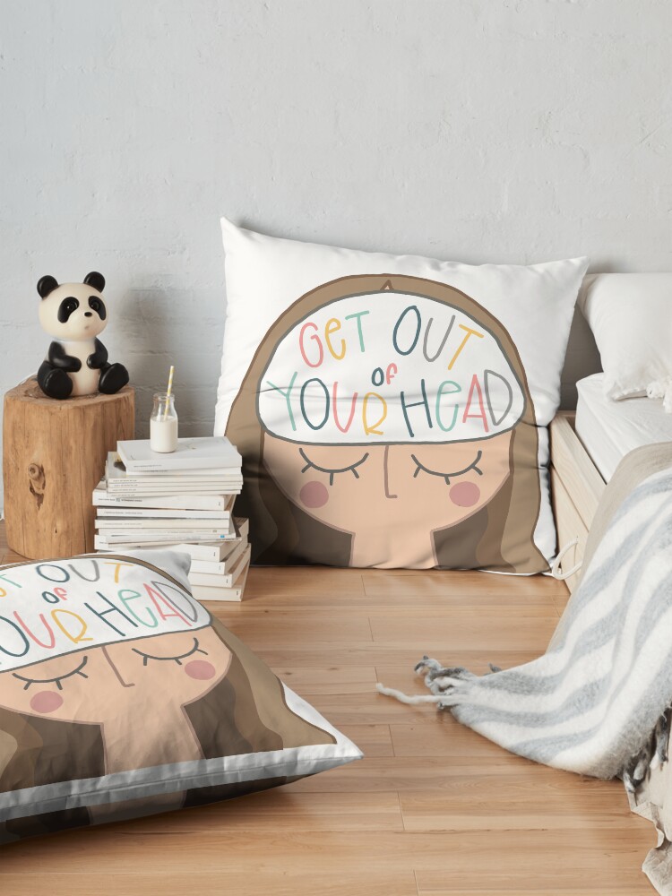 Alternate view of Get Out Of Your Head Brunette Floor Pillow