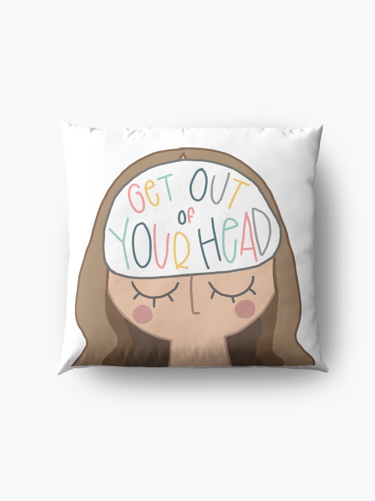 Alternate view of Get Out Of Your Head Brunette Floor Pillow