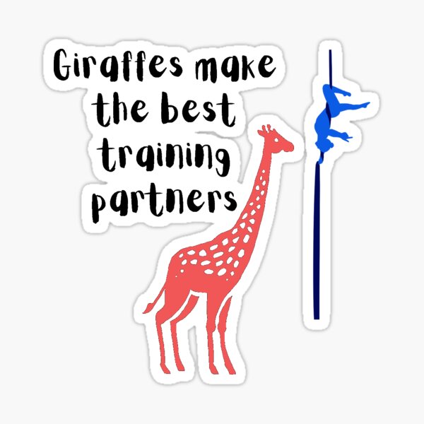 Aerial Silks Aerialist - Giraffe Friend Sticker