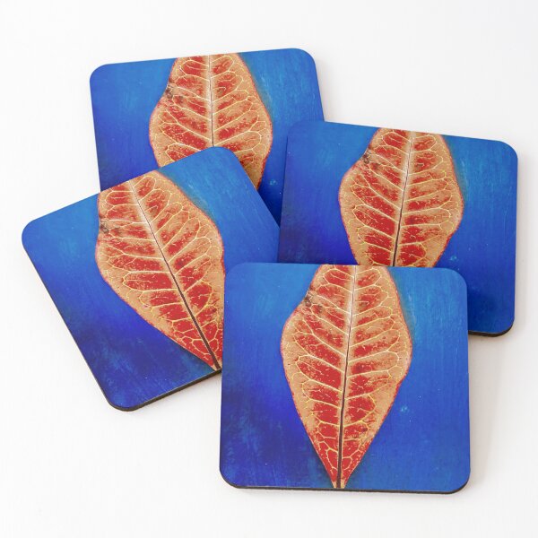 Item preview, Red Leaf on Blue Background designed and sold by Shulie1.
