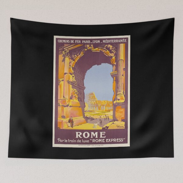 Item preview, retro rome par le train de luxe rome express plm vintage reclame designed and sold by CorasPosters.