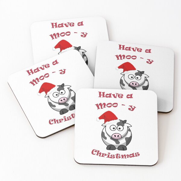 Item preview, Have a Moo - y Christmas - Santa Cow designed and sold by ittybittyowl.
