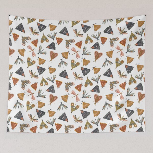 Item preview, Cute, Fun Butterfly, Dragonfly, Moth Bugs Pattern by Ray Vivienne designed and sold by rayvivienne.
