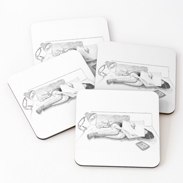 Item preview, Illustration of a girl lying on the bed hugging a pillow designed and sold by iswenyi.