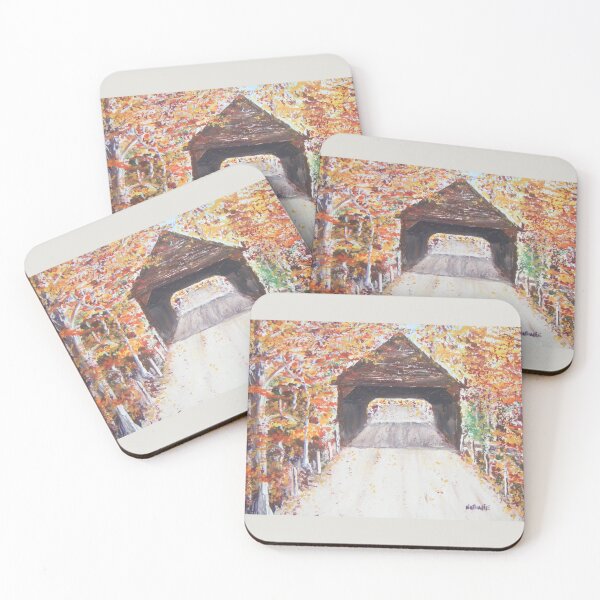 Item preview, Covered Bridge, Colourful Autumn Landscape designed and sold by ArtDesignsByNat.