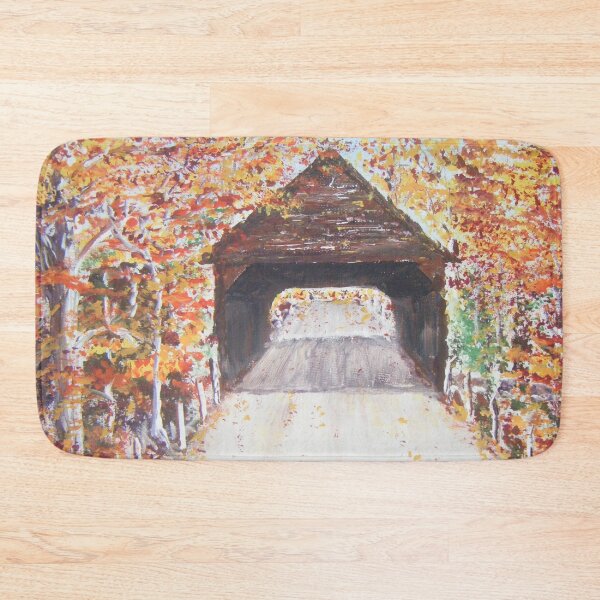 Item preview, Covered Bridge, Colourful Autumn Landscape designed and sold by ArtDesignsByNat.
