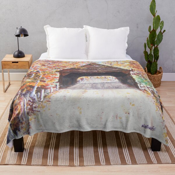 Item preview, Covered Bridge, Colourful Autumn Landscape designed and sold by ArtDesignsByNat.