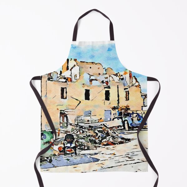 Item preview, L'Aquila: collapsed buildings with rubble and fountain designed and sold by Giuseppe Cocco.