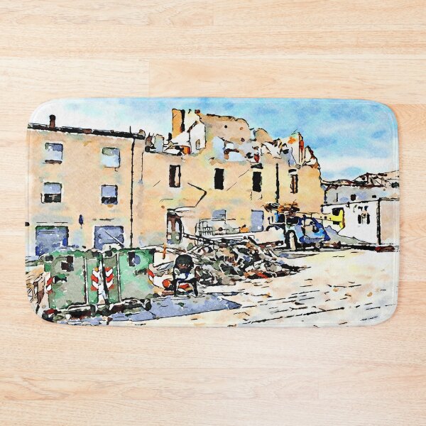 Item preview, L'Aquila: collapsed buildings with rubble and fountain designed and sold by Giuseppe Cocco.