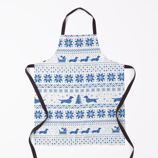 Item preview, Love Joy Peace Wiener Dogs | Blue and White Holiday Pattern designed and sold by Jenn Inashvili.