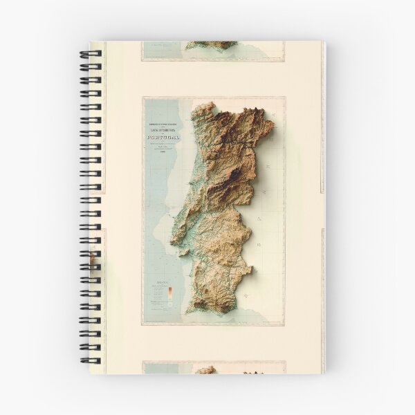 Item preview, 1906 Portugal Relief Map 3D digitally-rendered designed and sold by ThinkAboutMaps.