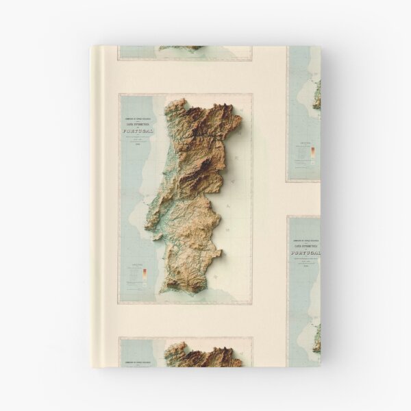 Item preview, 1906 Portugal Relief Map 3D digitally-rendered designed and sold by ThinkAboutMaps.