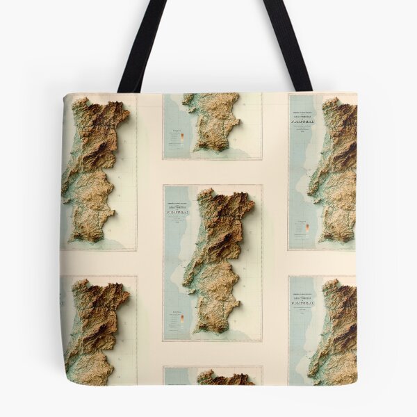 Item preview, 1906 Portugal Relief Map 3D digitally-rendered designed and sold by ThinkAboutMaps.