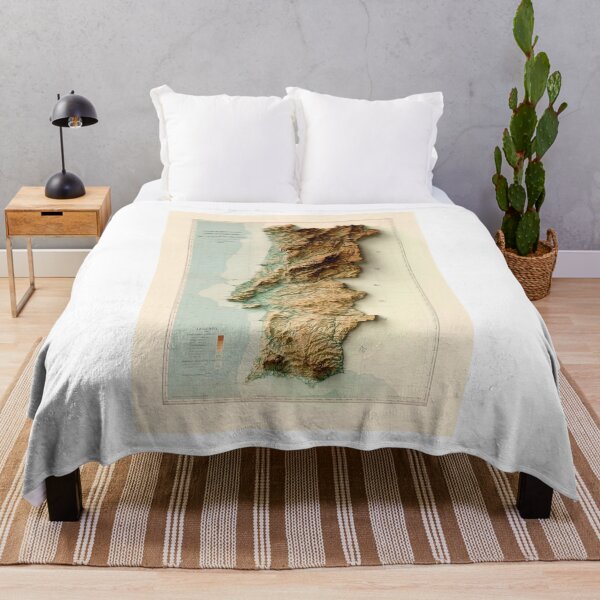 Item preview, 1906 Portugal Relief Map 3D digitally-rendered designed and sold by ThinkAboutMaps.