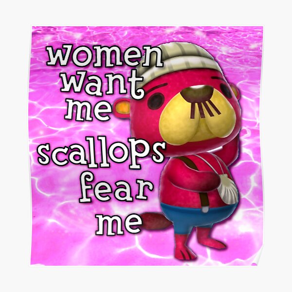 Pascal : Women want him, scallops fear him (water background pink) Poster