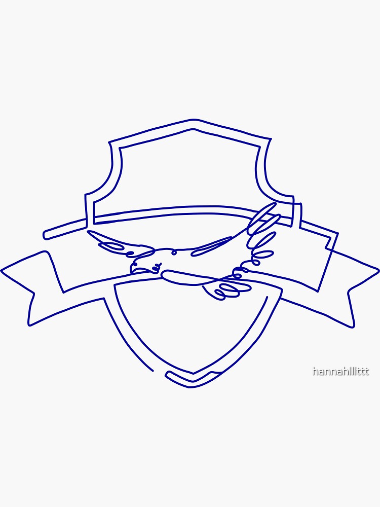 "Eagle Crest Line Art" Sticker for Sale by hannahlllttt Redbubble