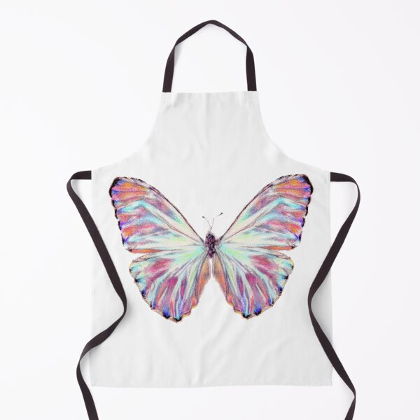 Aperçu de l'œuvre Papillon Morpho holographique brillant rose pastel clair dessiné à la main créée et vendue par leiriin.