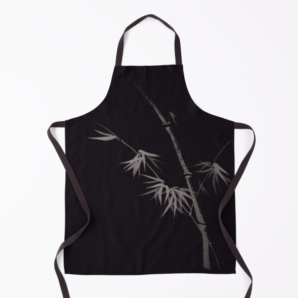 Item preview, Elegant bamboo stalk with leaves Japanese Zen art design on black art print designed and sold by AwenArtPrints.