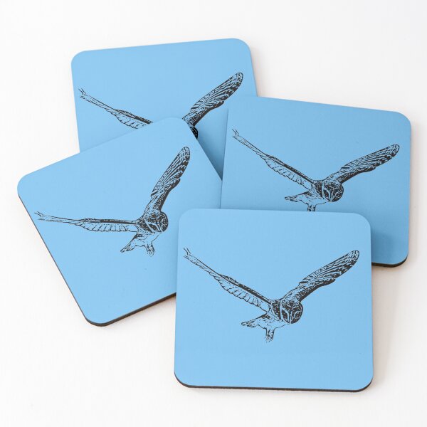 Item preview, Barn Owl Flying Black Print designed and sold by designsasstultd.