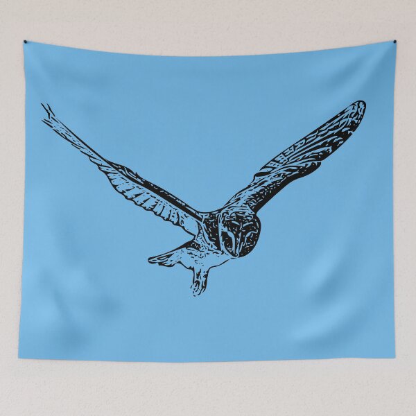 Item preview, Barn Owl Flying Black Print designed and sold by designsasstultd.