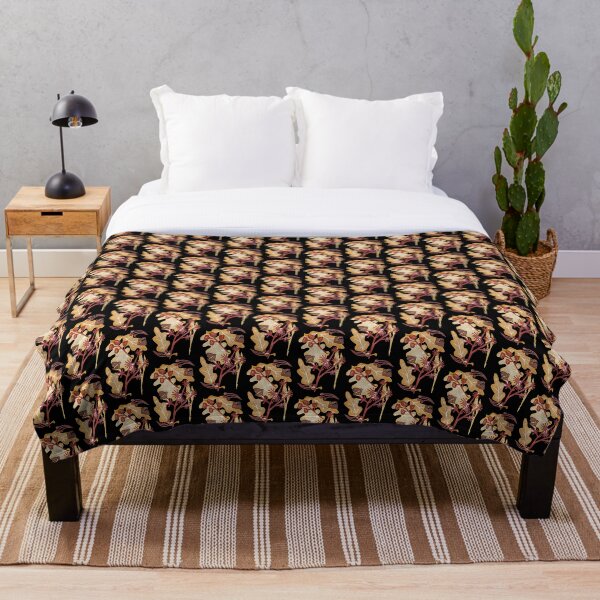 Ochre Oak Leaves And Acorns Throw Blanket