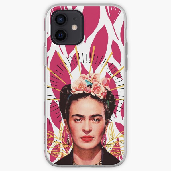 Estampado Frida Kahlo, flores color Funda blanda para iPhone