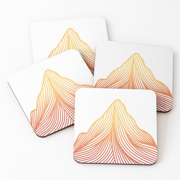 Item preview, Orange Sunset Line Art Mountain Peak designed and sold by theangelopez.