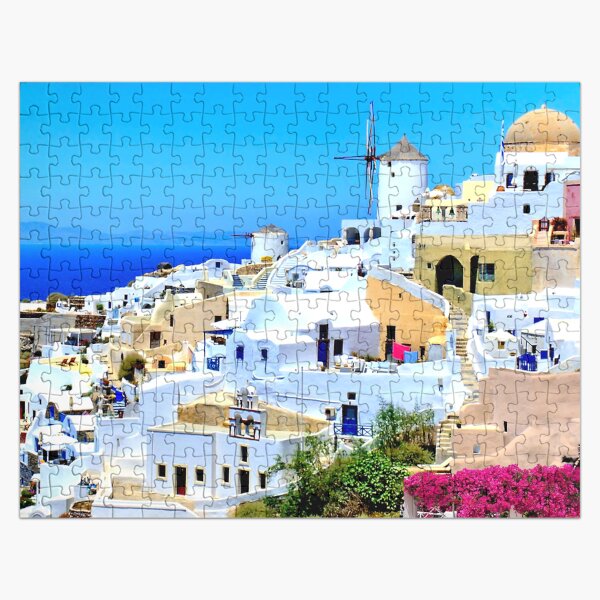 Item preview, Jigsaw Puzzle Oia Windmills Santorini in the Greek Aegean islands 1000 piece Adults designed and sold by StickerArtwork.