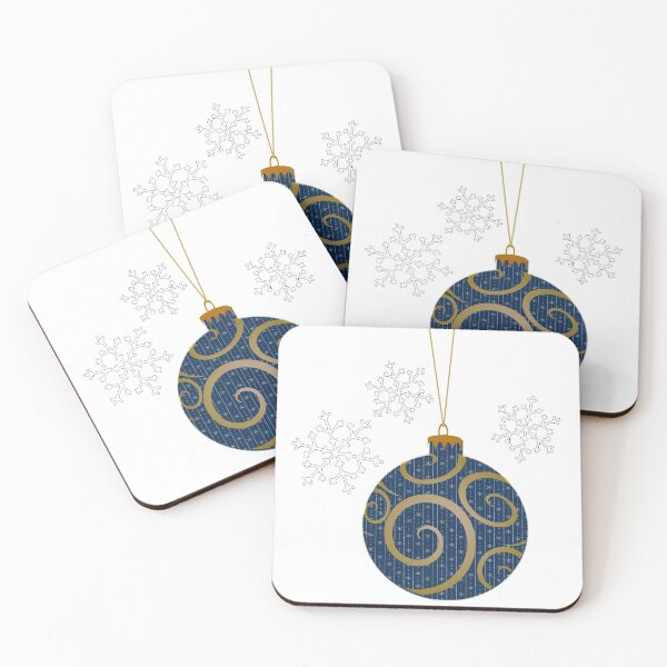 Item preview, Elegant Blue and Gold Christmas Ornament with Snowflakes designed and sold by ittybittyowl.