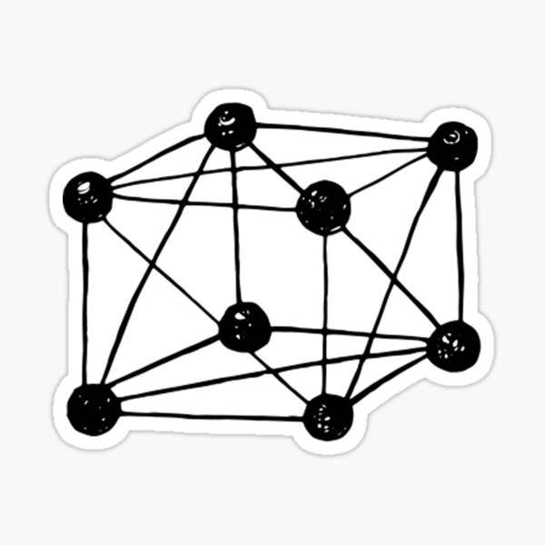 Tesseract ~ 4-dimensional cube. retro science Sticker