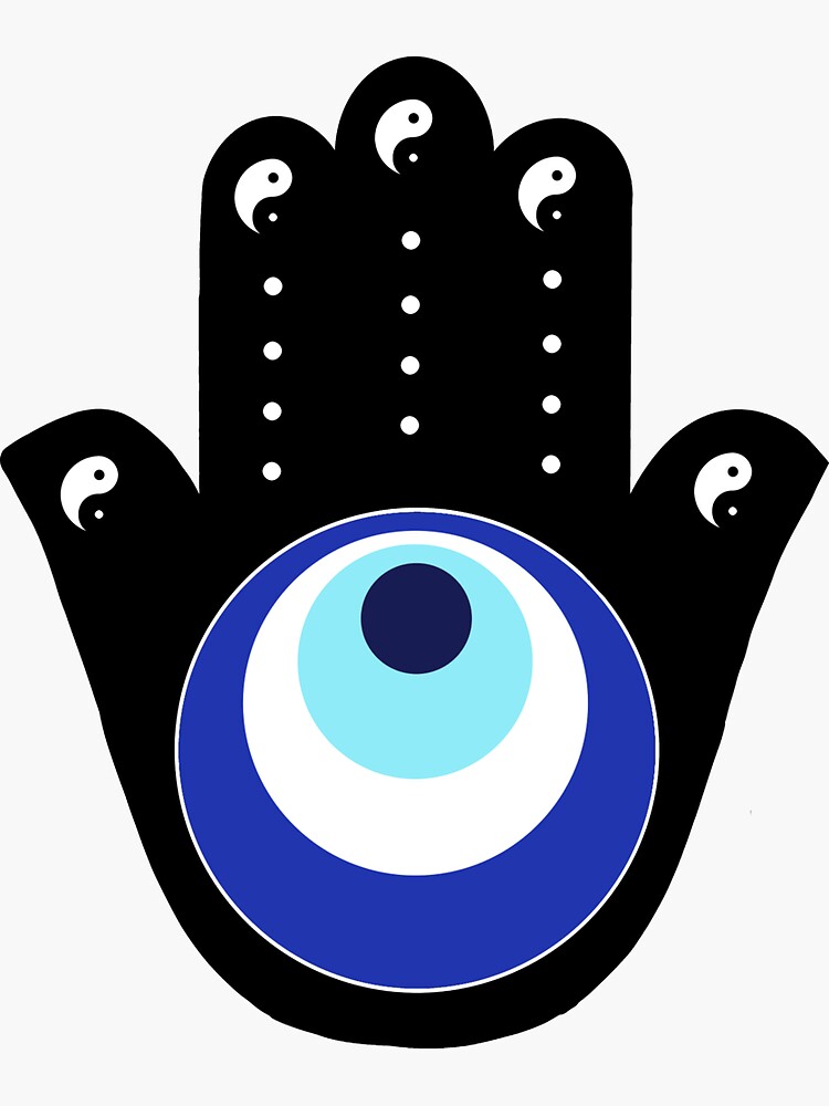 Hand Of Hamsa Fatima Ying Yang Sticker For Sale By Livaniaapparel