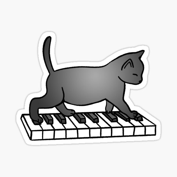 Cat wall sticker piano sheet music